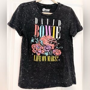 Black Graphic David Bowie Kids T-Shirt